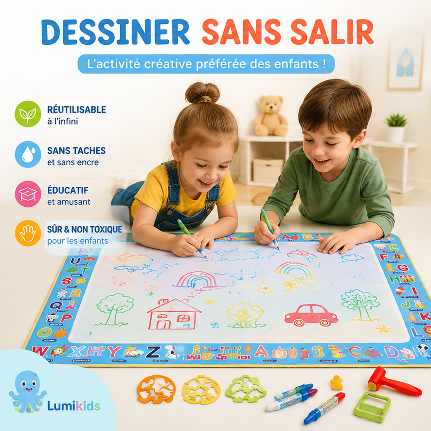 Tapis Magique a l'eau Montessori 100x80cm