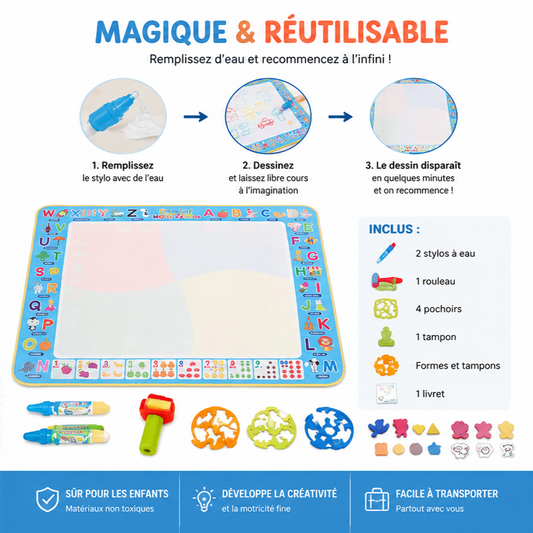 Tapis Magique a l'eau Montessori 100x80cm